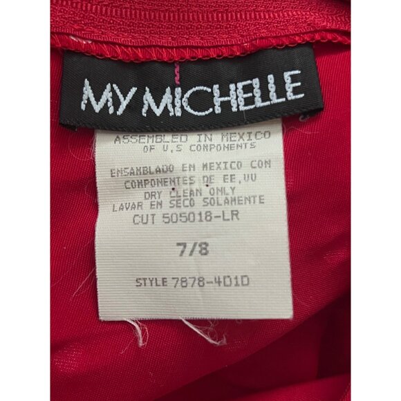 VTG My Michelle Size 7/8 Red Polka Dot Sleeveless Midi Dress Career Vacation Y2K - Picture 14 of 16